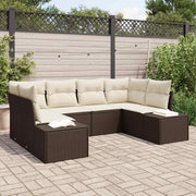 Set Divano da Giardino con cuscino 6 pcs Marrone polyrattan 3347198