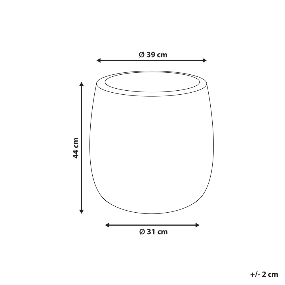 Vaso rotondo per piante in fibra di argilla con motivo in rilievo verde ⌀ 39 cm giardino terrazzo