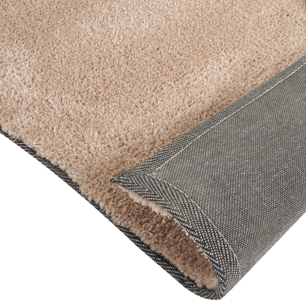 Tappeto in poliestere a pelo lungo tuftato a macchina 200 x 200 cm beige sabbia stile moderno