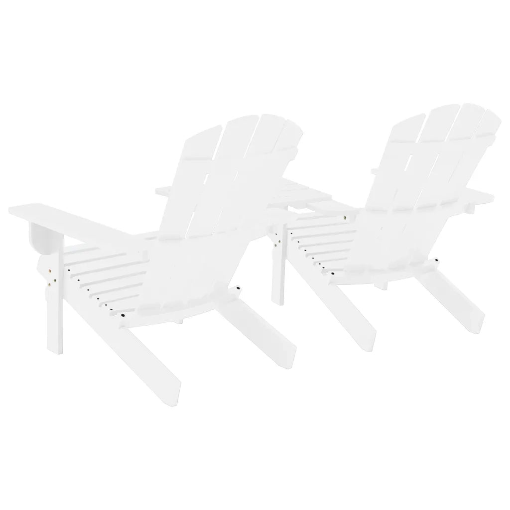Sedie da Giardino Adirondack con Tavolino in Legno Abete Bianco 310067