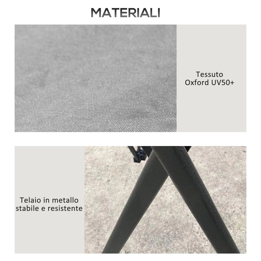 Gazebo Pieghevole 4x4 ¨C Zephmum ¨C Grigio 392x392x283 cm