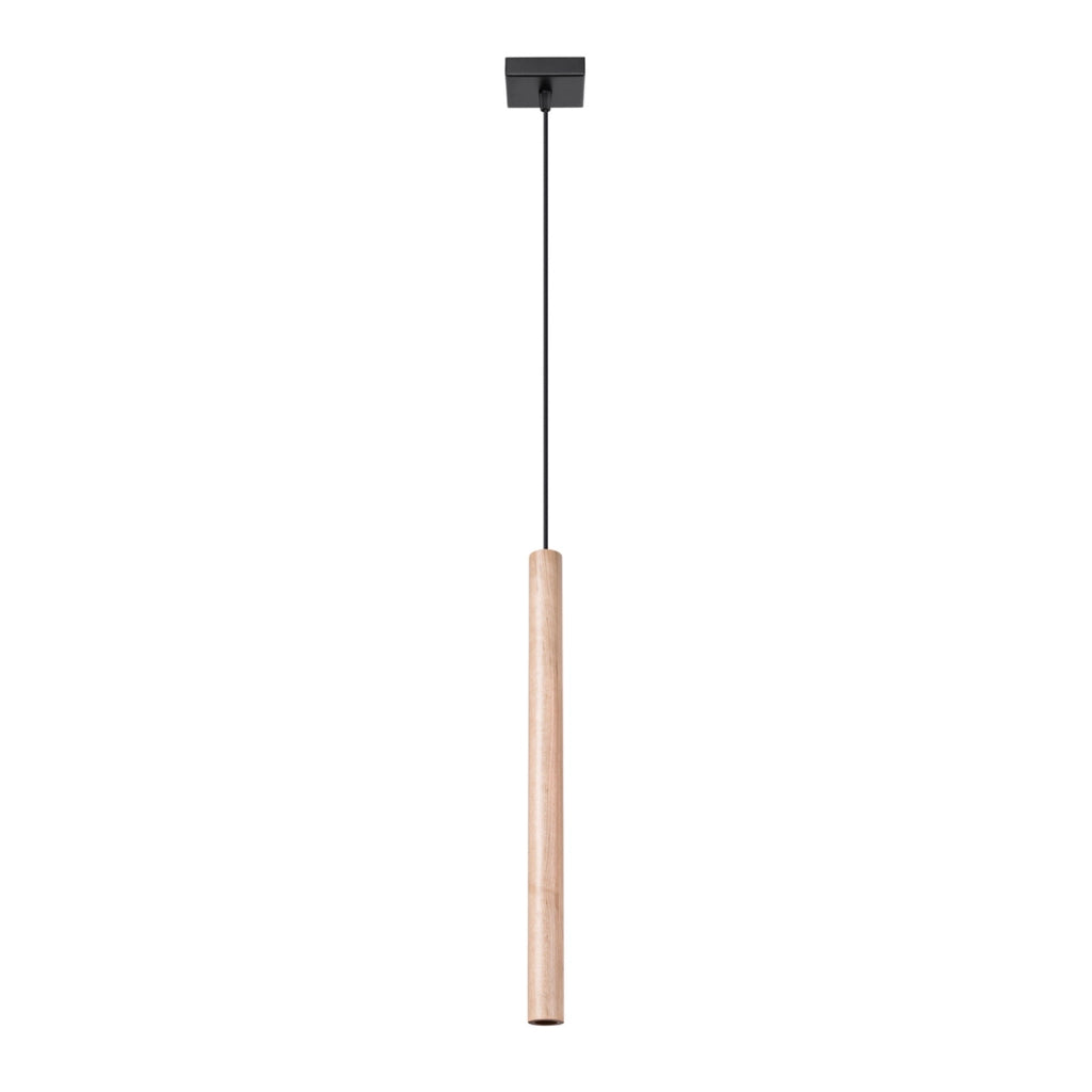 Sospensione VELINO nera/legno chiaro G9 8W Pure Lume