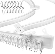 Rail per tenda da soffitto flessibile, 12 metri - divulgatore di spazio, asta per tenda, rail da soffitto, divulgatore di tenda per parete, fissaggio al soffitto, rail RV, angolo doccia, sistema di privacy curvo lungo e flessibile per ospedali
