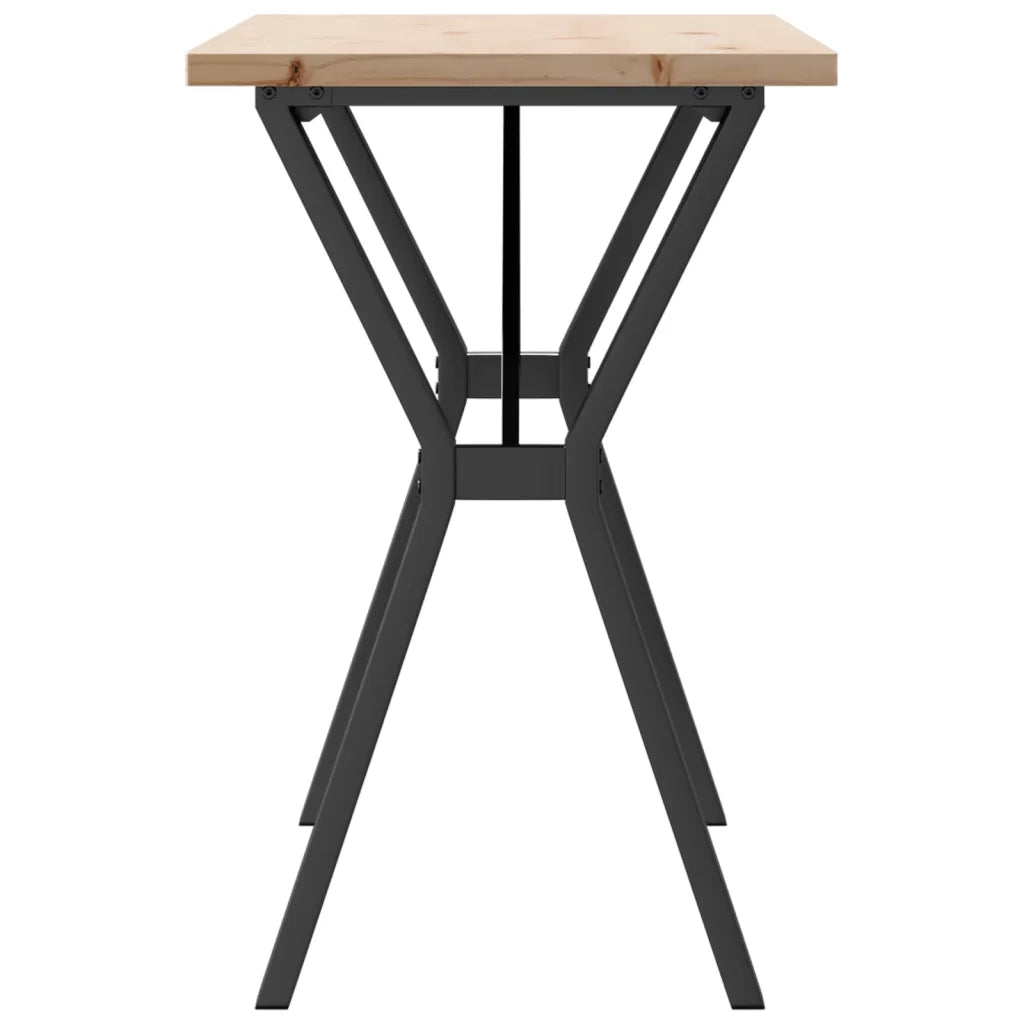 Tavolo da Pranzo Telaio a Y 100x50x75,5 cm Legno Pino e Acciaio 3282785