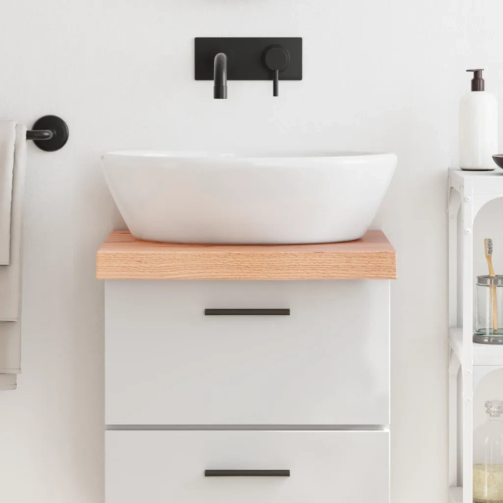 Piano Bagno Marrone 40x60x(2-6) cm Legno Massello Trattato 3156100