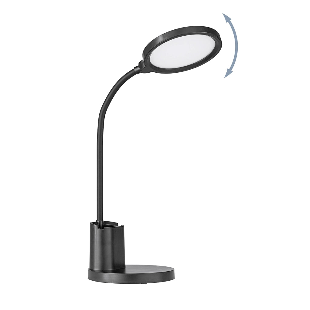 Lampada Da Tavolo Minimal Brolini Policarbonato Nero Luce Led Integrato 2,1W