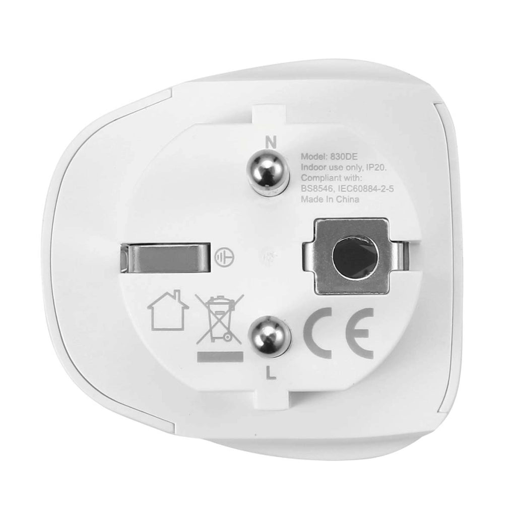Adattatore da Viaggio Universale per Francia Tipo E / F 15A 3750W 250V Bianco Fairplay