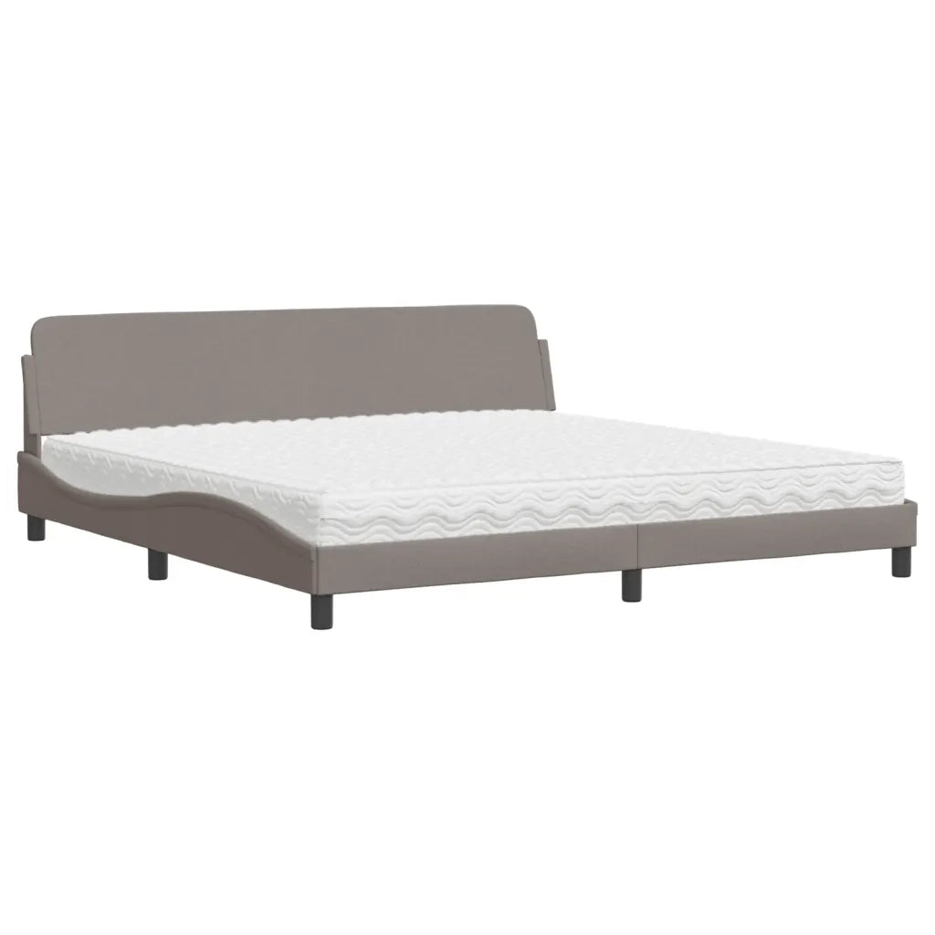 Letto con Materasso Dover Tortora 200x200 cm in Tessuto