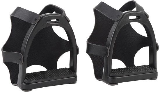 Sella di sicurezza - Rete di protezione - Cuscino di gomma per il piede - Costruzione rinforzata - Materiali leggeri in plastica - Progetto duraturo - Stabilizzatore di sella
