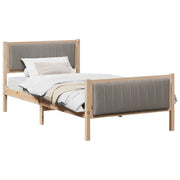 Letto singolo | Letto per adulti | Struttura del Letto con testiera Marrone e taupe 100 x 200 cm