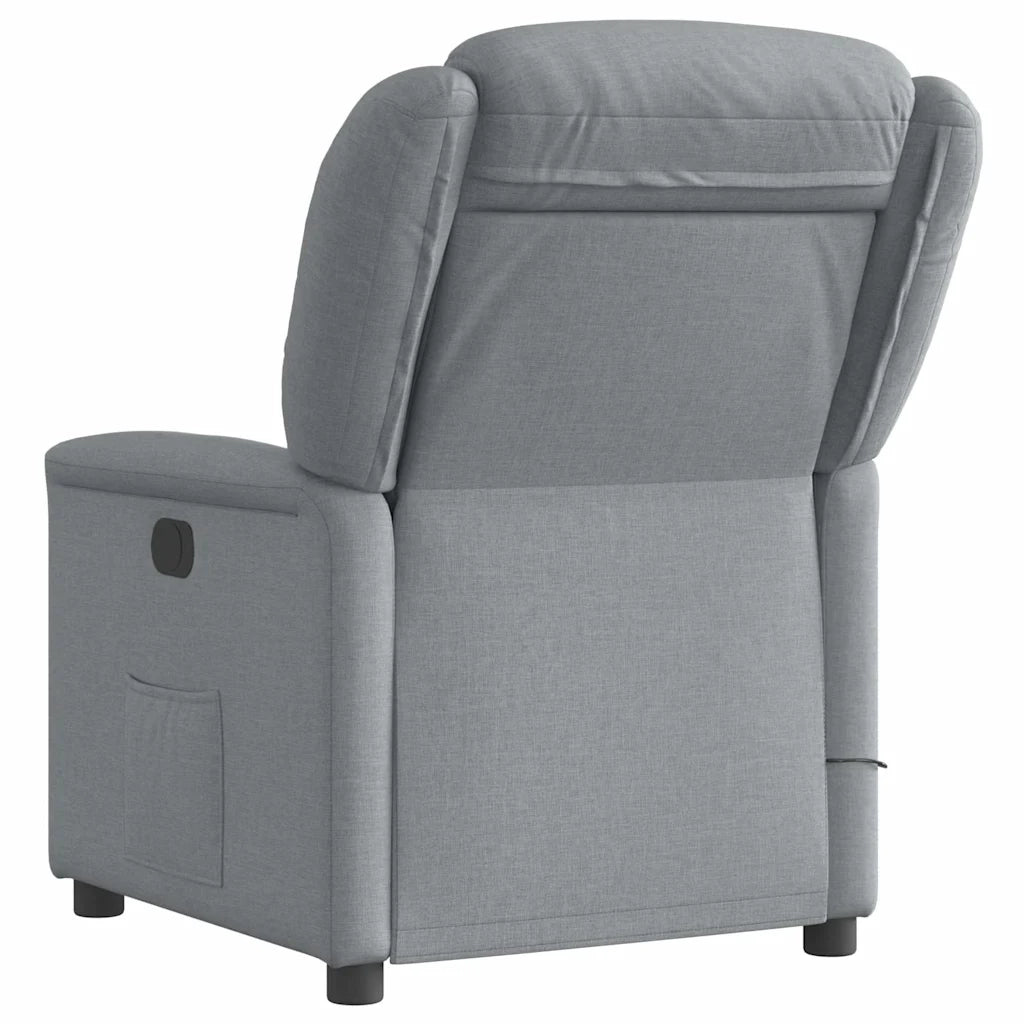 Divano Sedia-Poltrona Reclinabile Massaggio Elettrica Grigio Chiaro Tessuto 959513