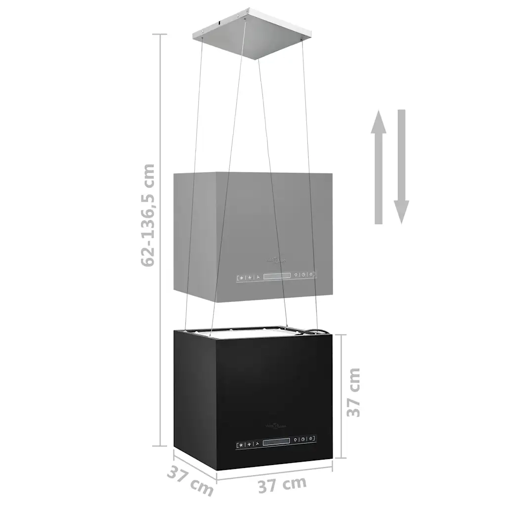 Cappa da Cucina ad Isola Sospesa LCD Sensore 37 cm in Acciaio 51021