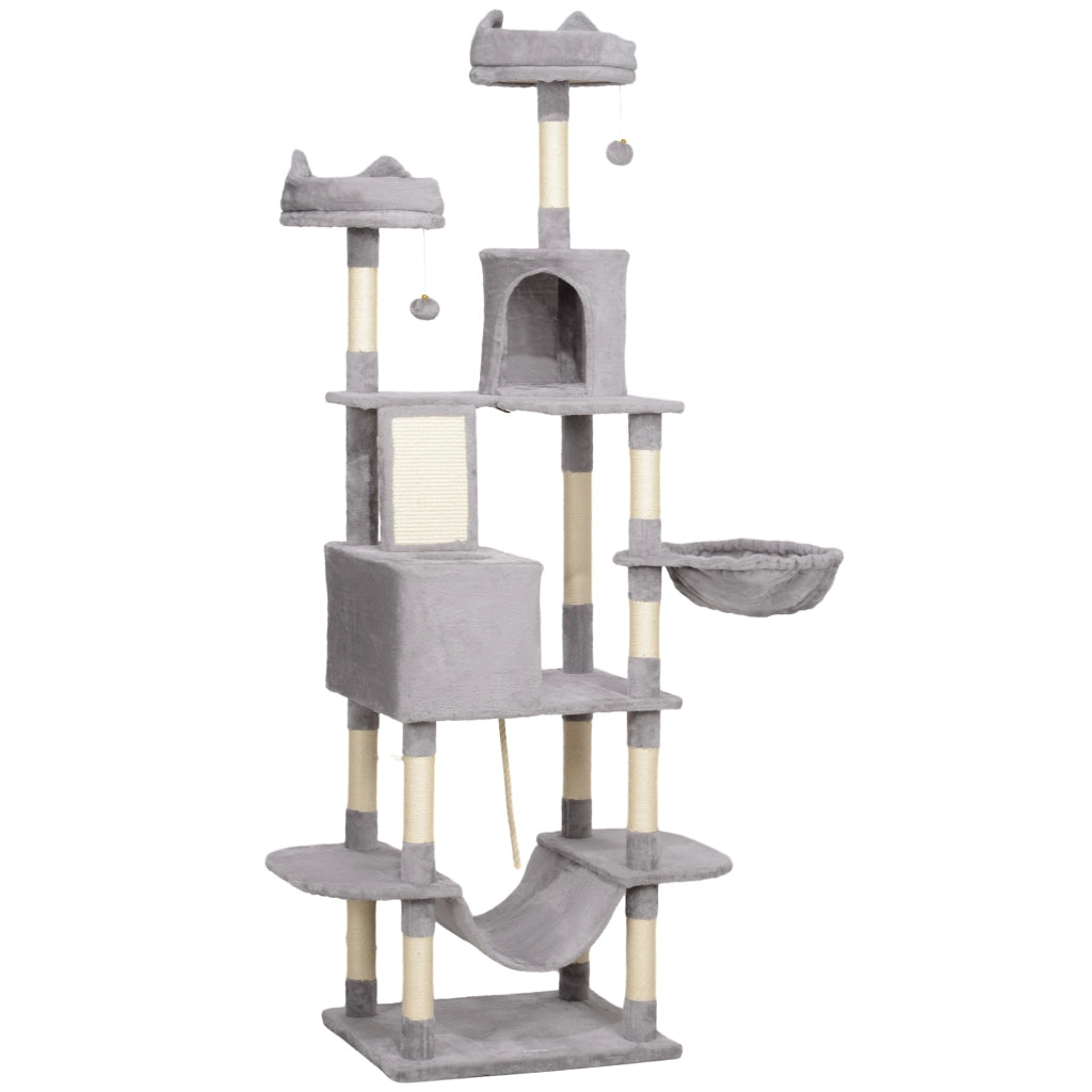 Albero tiragraffi per gatti grande ¨C zephmum ¨C grigio 206 cm