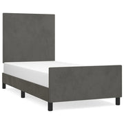 Letto singolo | Letto per adulti | Giroletto senza Materasso Grigio Scuro 80x200 cm Velluto