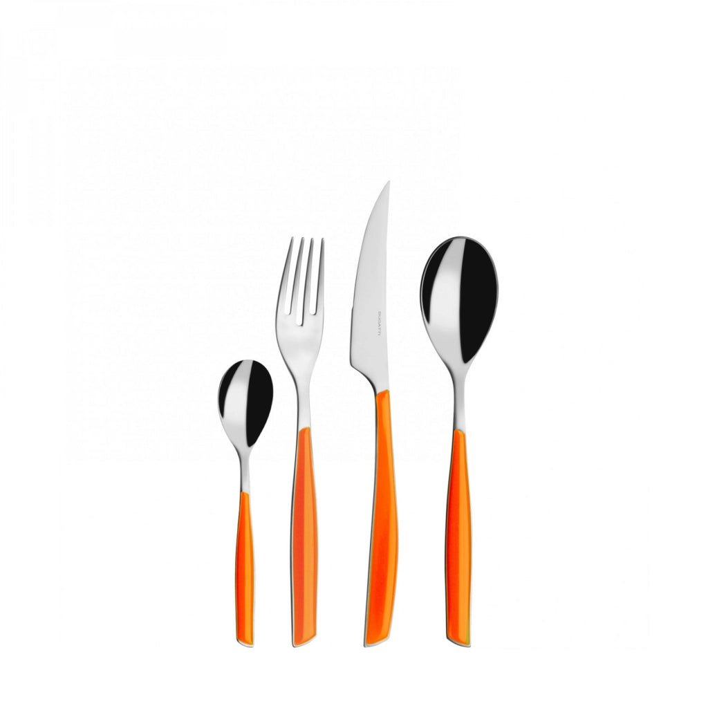GLAMOUR, Posate Set 24 Pz, Scatola Gallery, Casa Bugatti Colore: Arancione
