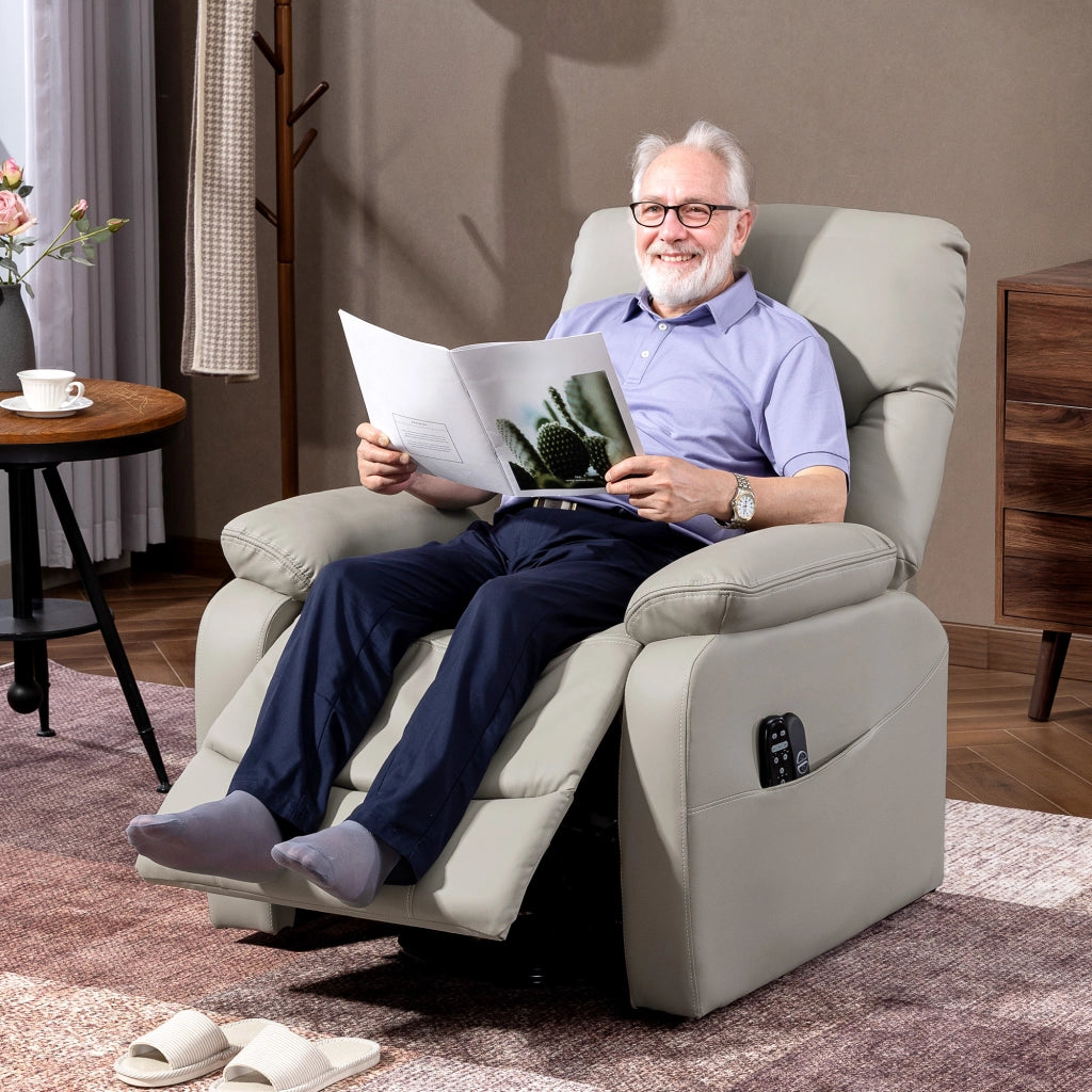 Poltrona Relax Elettrica Alzapersona ¨C Xylo ¨C Massaggiante Riscaldante Reclinabile Grigio