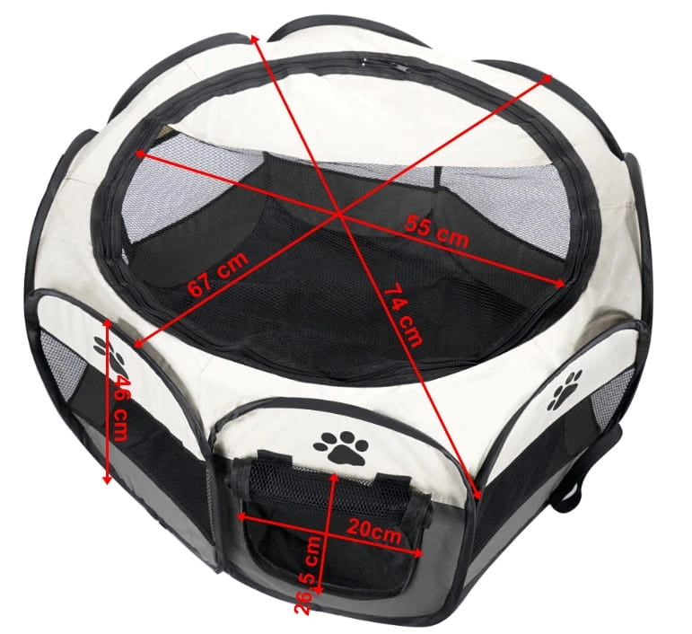 VALORA Box per cani/gatti - Recinto pieghevole ottagonale per animali domestici 74x74x43cm x 20