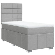 Letto singolo | Letto per adulti | Giroletto a Molle con Materasso Grigio Chiaro100x200 cm Tessuto