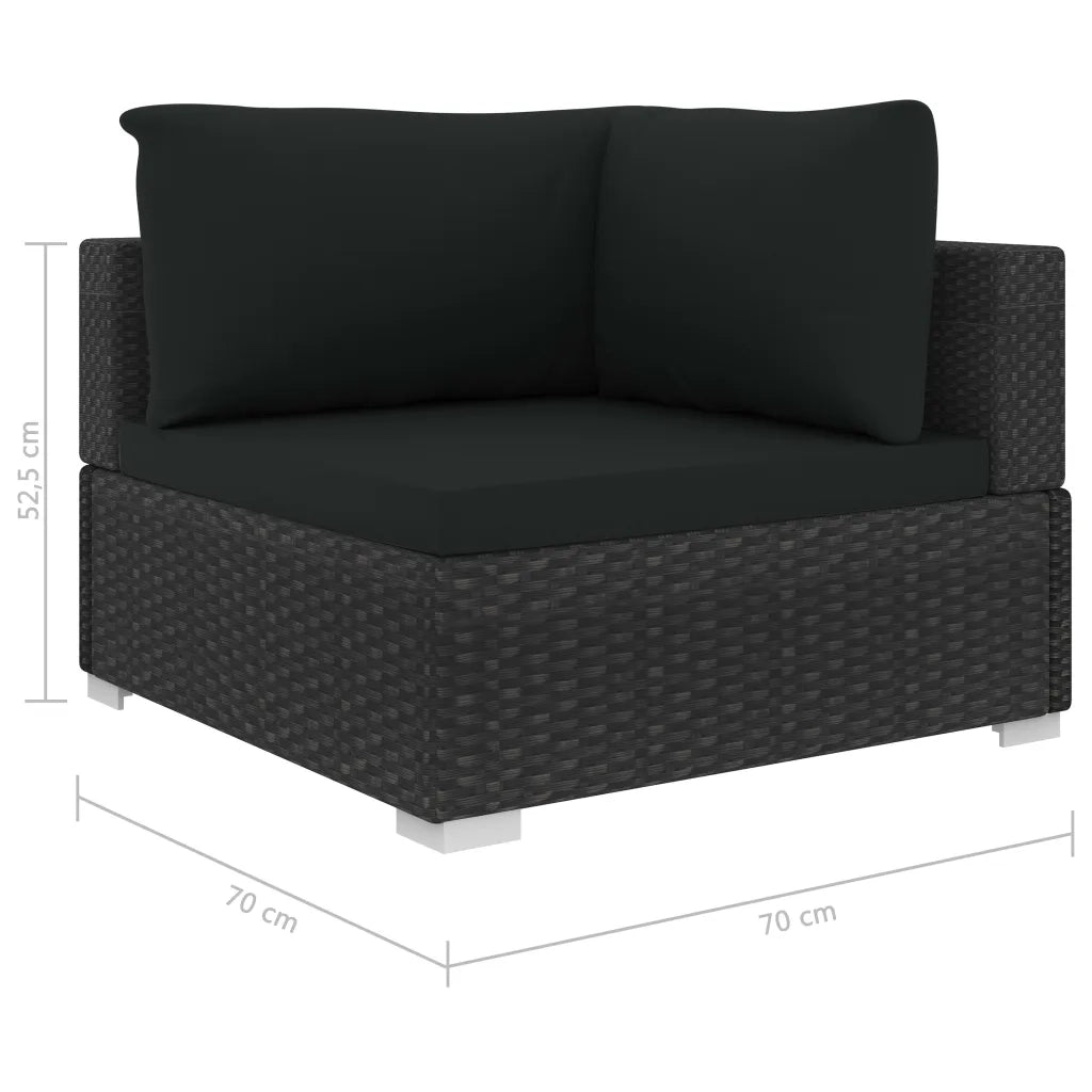 Set Divani da Giardino 12 pz con Cuscini in Polyrattan Nero cod mxl 35478