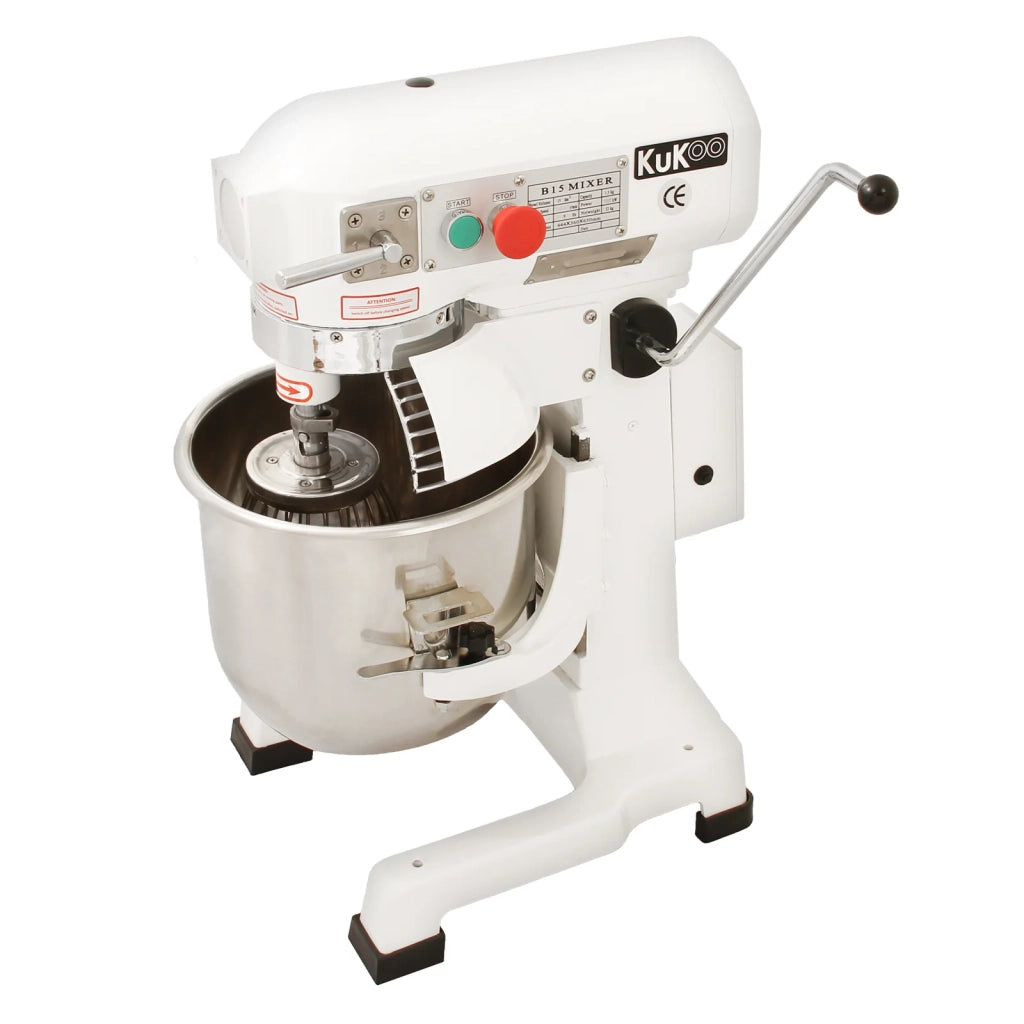 Robot da Cucina Multifunzione 15 Litri con Uncino a Spirale, Frusta e Sbattitore
