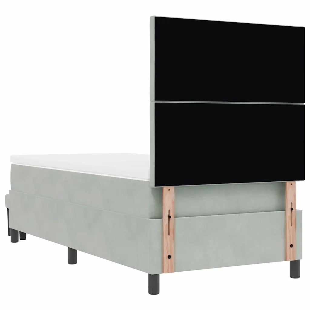 Letto a molle con testiera Grigio chiaro 200 x 90 cm Velluto 3344552