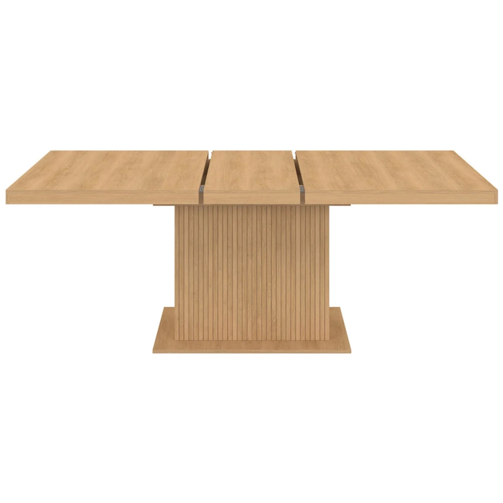 IDMarket - JULIETTE Tavolo da pranzo allungabile per 6-10 persone con doghe in legno e contenitore 160-200 cm