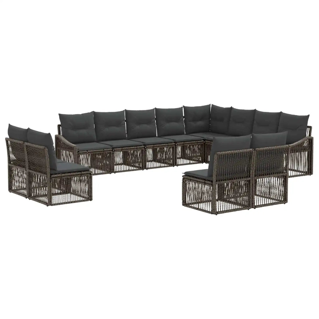Set Divano da Giardino 12 pcs Grigio polyrattan 3436163
