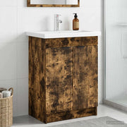 Mobiletto da bagno sotto il lavello Rovere Fumo 890099