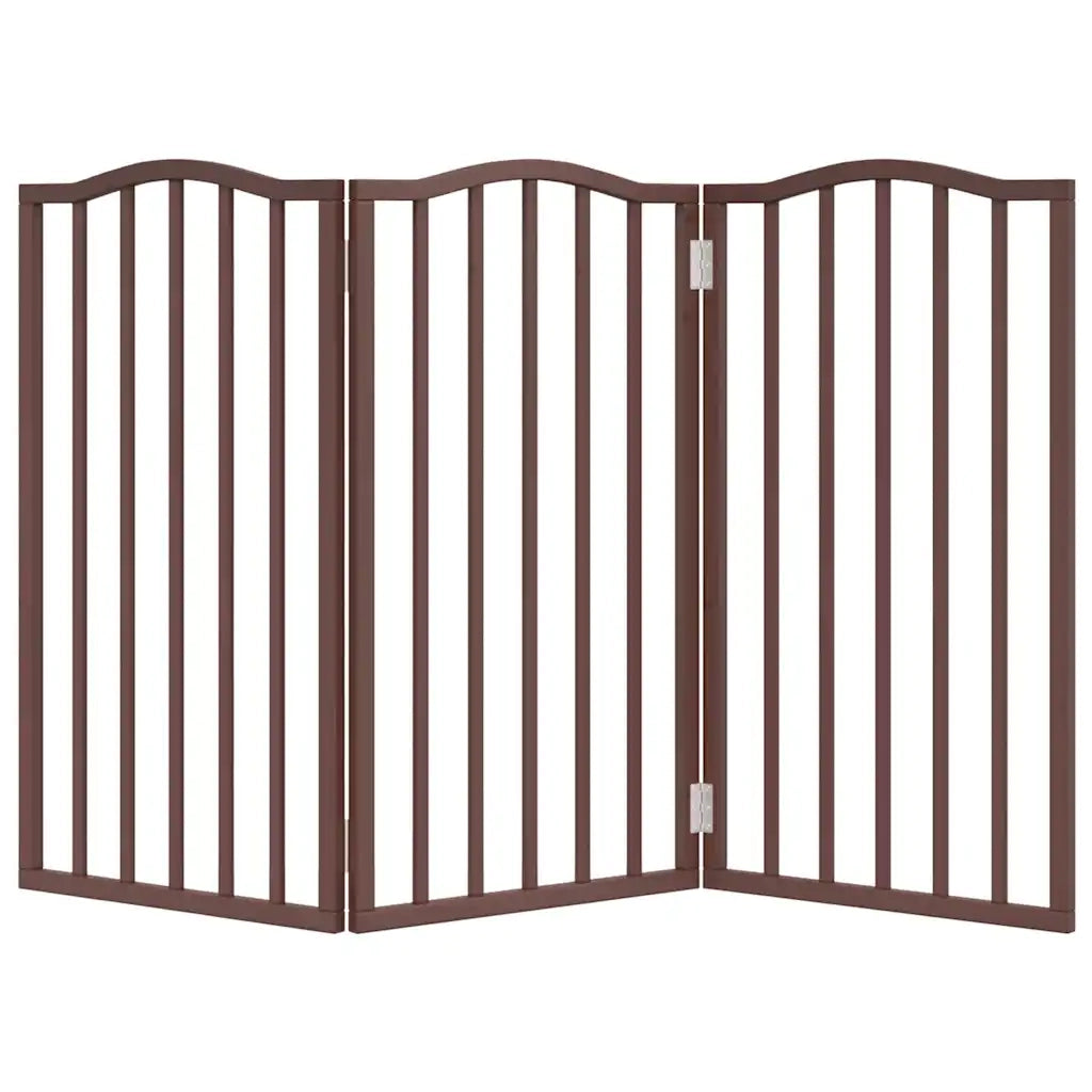 Cancello Cani Pieghevole 3 Pannelli Rovere Marrone 150cm Pioppo 352230