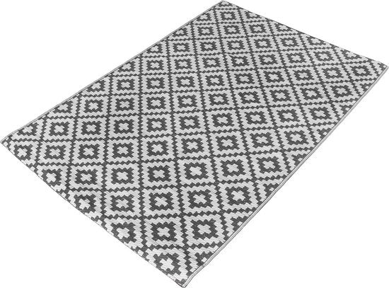 Tappeto Geometrico per Esterno e Interno - Impermeabile, Reversibile e Pieghevole per Terrazza - Grande 80cm x 150cm