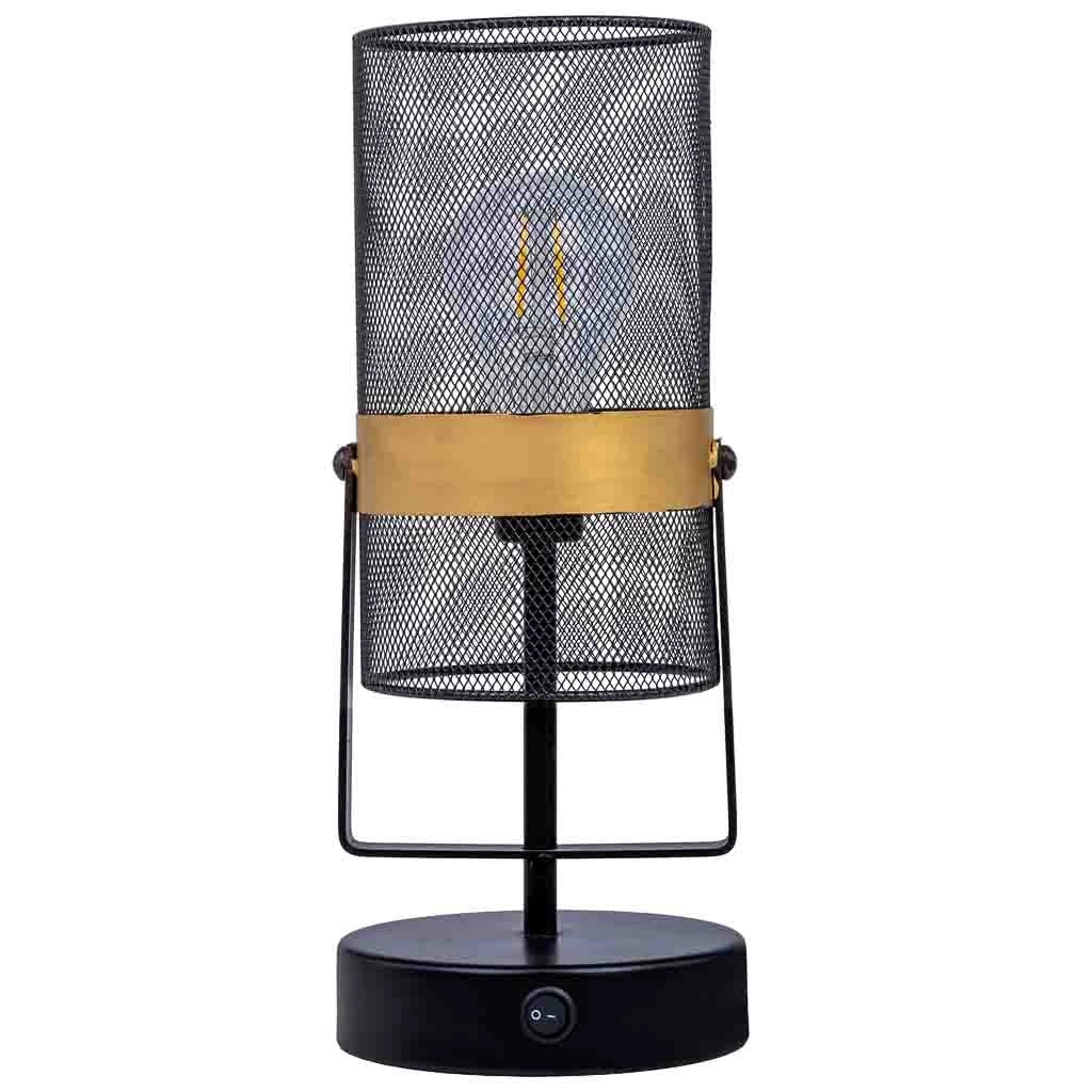 Lampada da tavolo in metallo nero con 1 faretto 12,5x12,5x31h cm