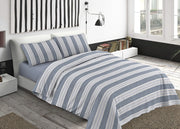 Sacco Copripiumino Piumone Letto In 100% Cotone Made Italy Vari Disegni RP - Piazza 1-2 - Righine Blu