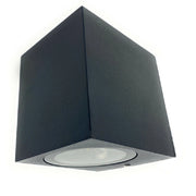 Trade Shop - Applique A Parete Quadrato Lampada Muro Moderna Esterno Attacco Gu10 Ip65 Es54 - Nero