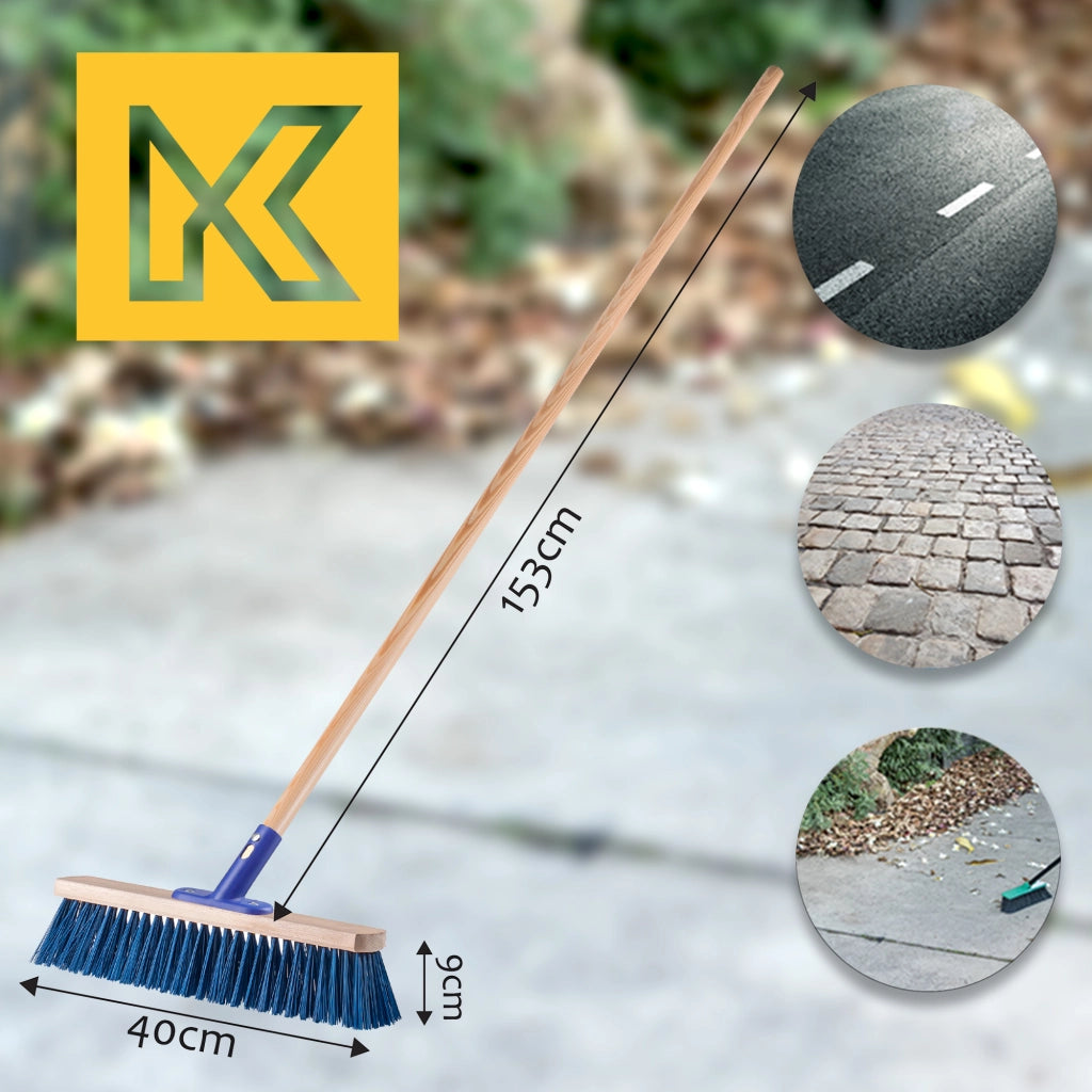 Scopa da strada KADAX da 40 cm con manico, spazzatrice in legno