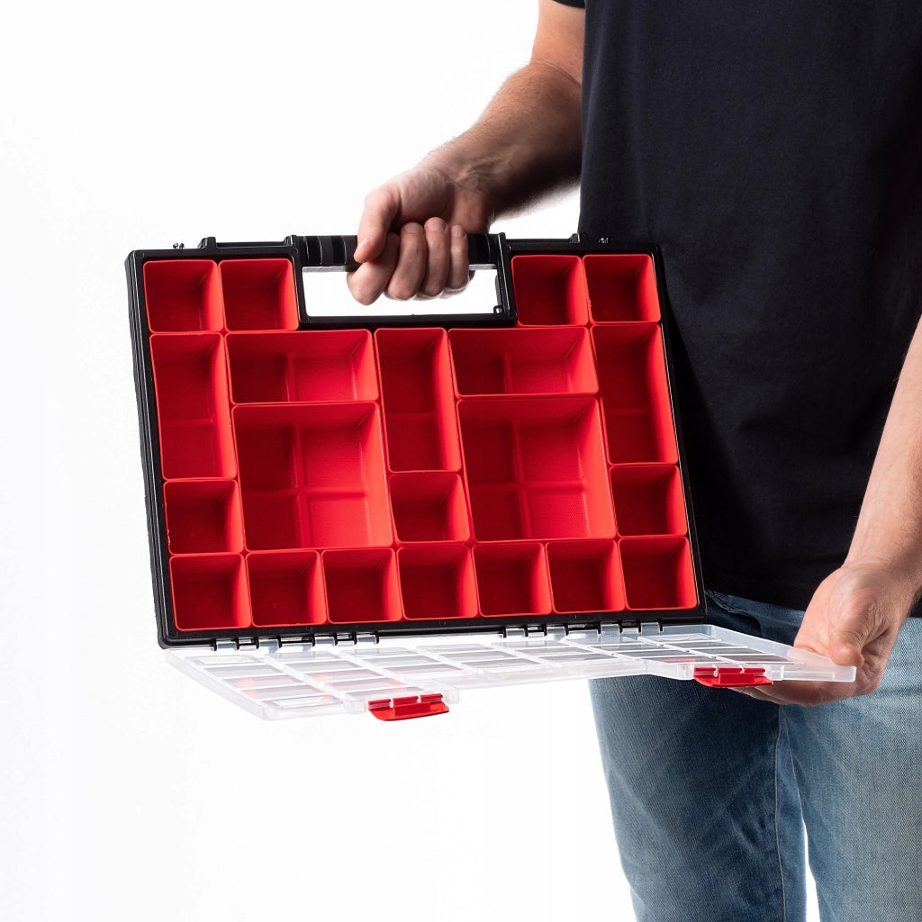 Set di 12 contenitori organizer per officina KADAX con 21 cassetti, ideali per garage.