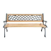 Panchina da Giardino in Ghisa e PVC con Traversine in Legno 116x52x73H cm da esterno