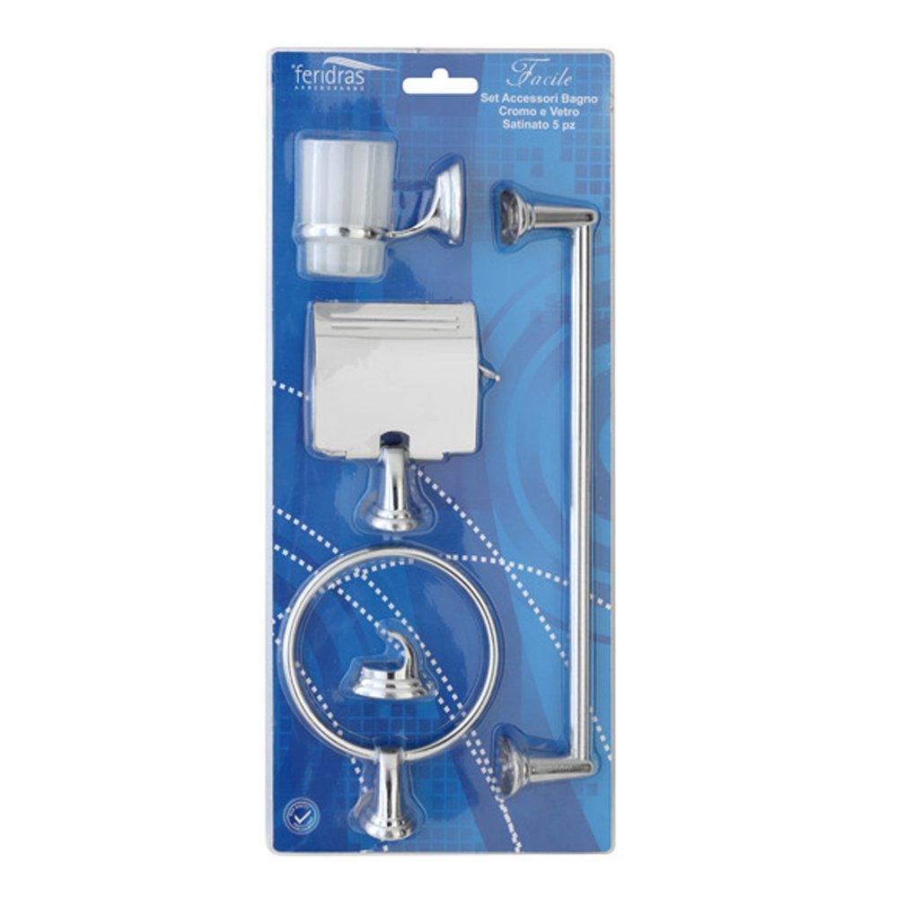 SET ACCESSORI BAGNO SERIE FACILE 5 PEZZI