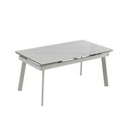 Tavolo allungabile Presena in ceramica colore bianco puro e gambe metallo nere