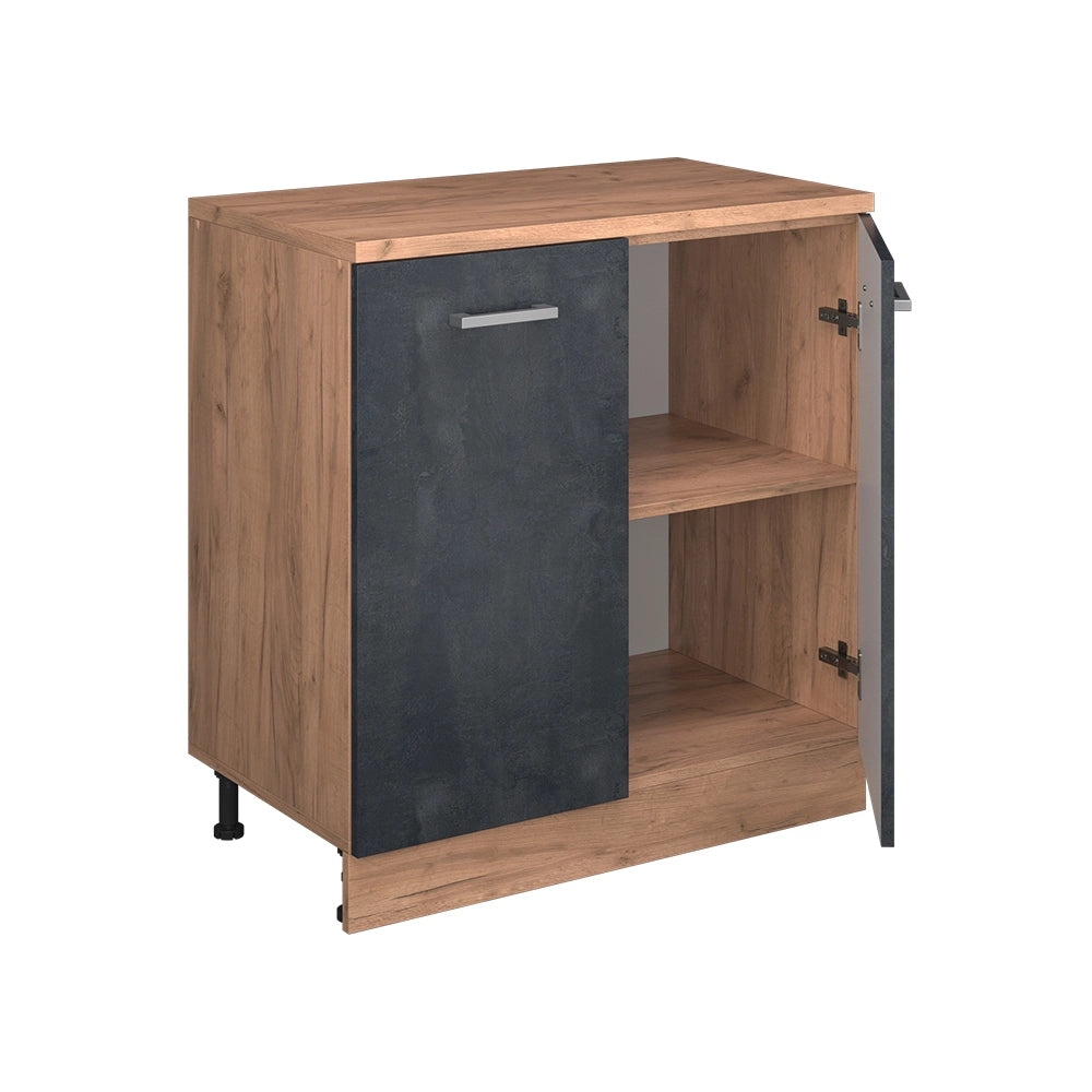 Mobile per mansarda Rion Calce nera/Rovere dorato 80 x 83.8 cm senza inclinazione con 2 ante Vicco