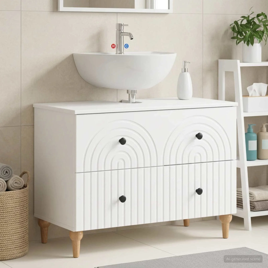 Armadio per Lavabo da Bagno ALKMAAR Bianco 82 x 41 x 59 cm 896135