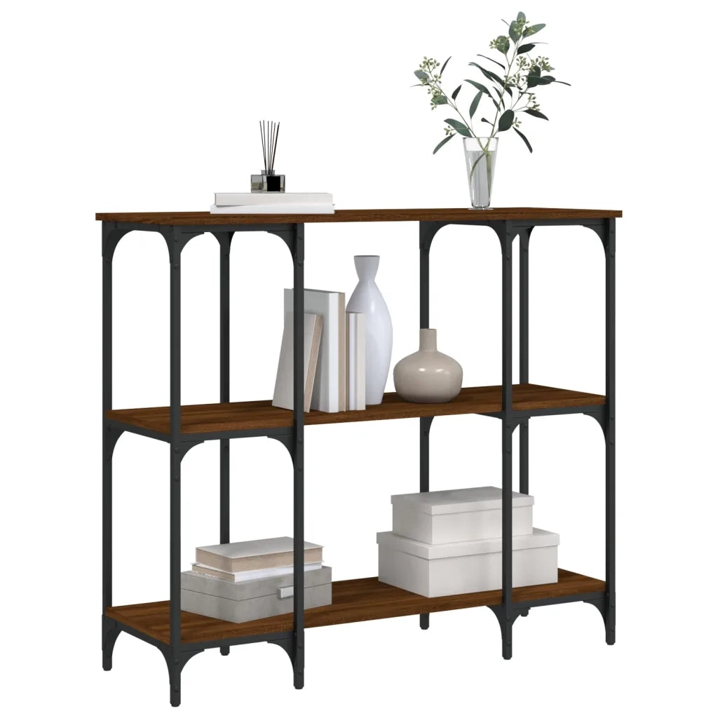 Tavolino Consolle-Tavolino da soggiorno-Tavolo Rovere Marrone 102x35x90 cm Legno Multistrato