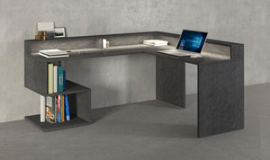 Scrivania Angolare a Giorno 181x160x60x92,5h cm Esse Report Grigio