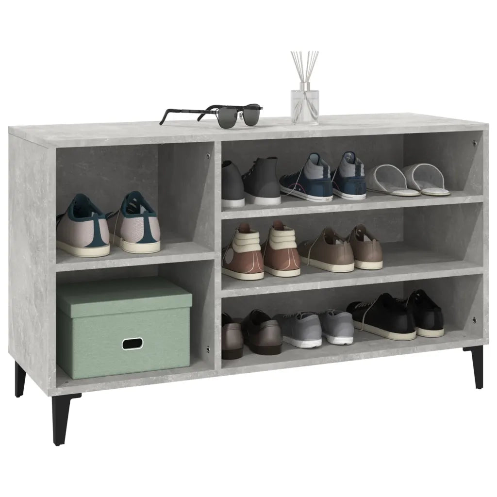 Scarpiera Grigio Cemento 102x36x60 cm in Legno Multistrato 819752