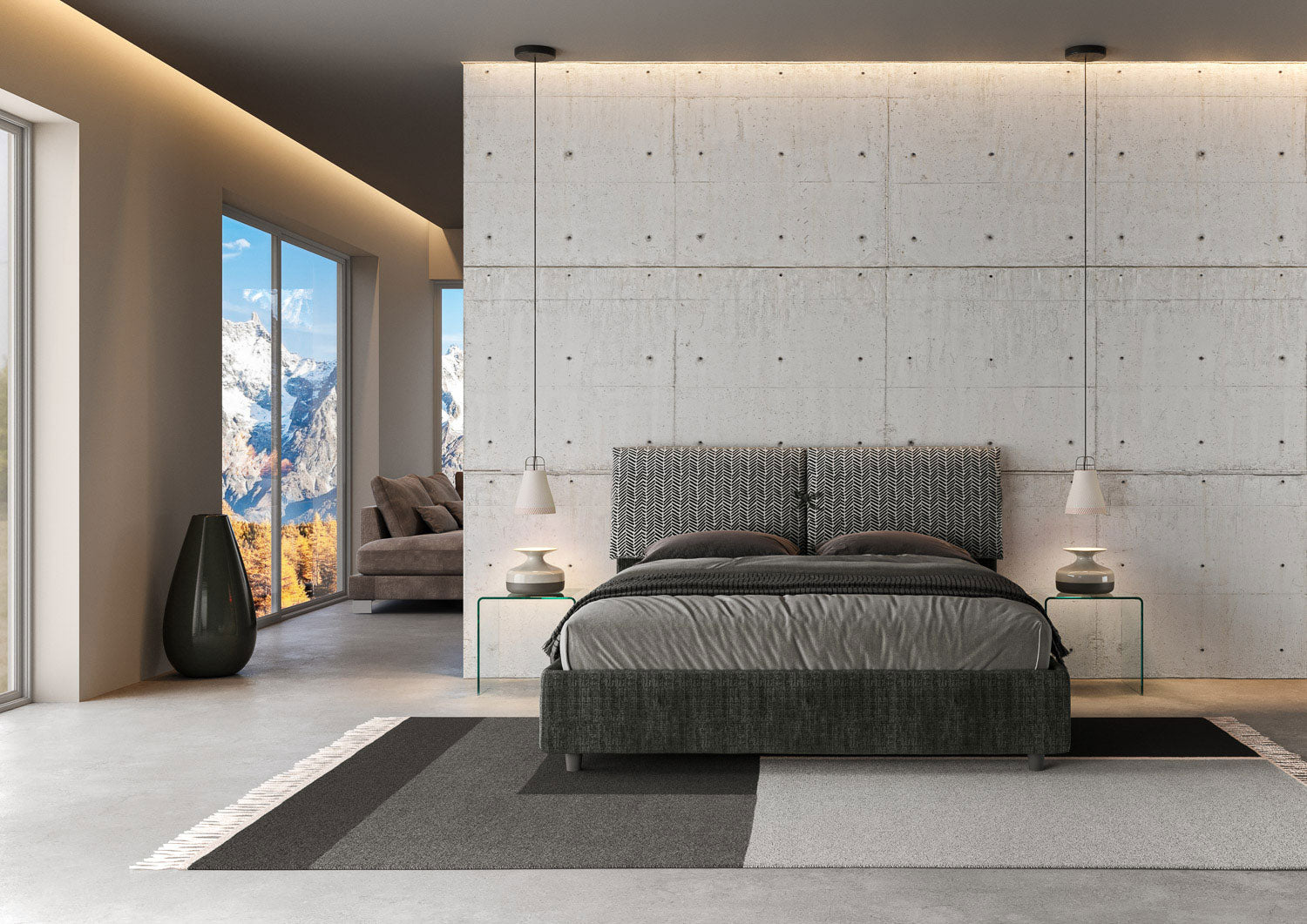 Letto Matrimoniale 160x210 cm con Rete e Contenitore Mados Giada 8 Aragona 8