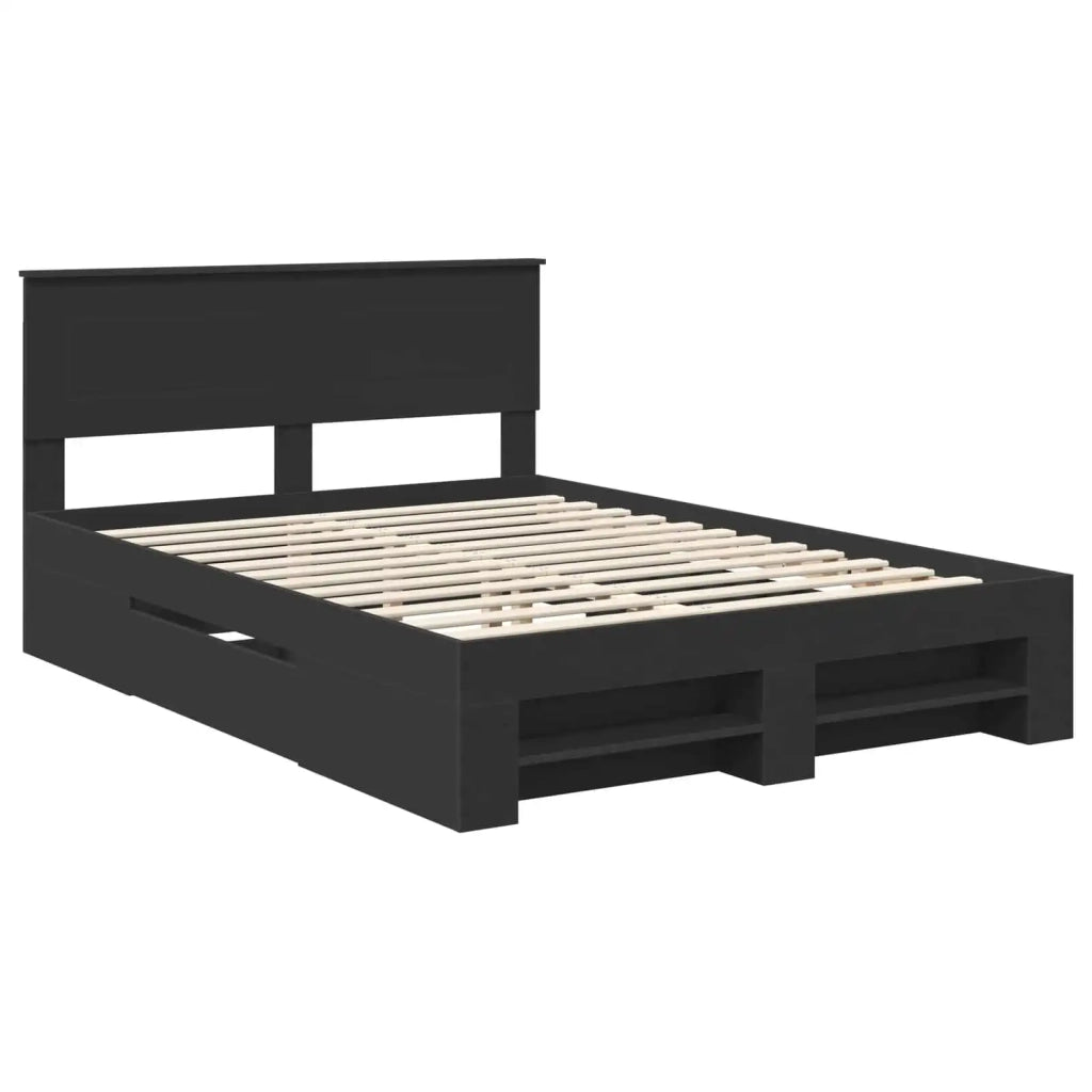 Struttura del letto Nero 150 x 200 cm Legno multistrato