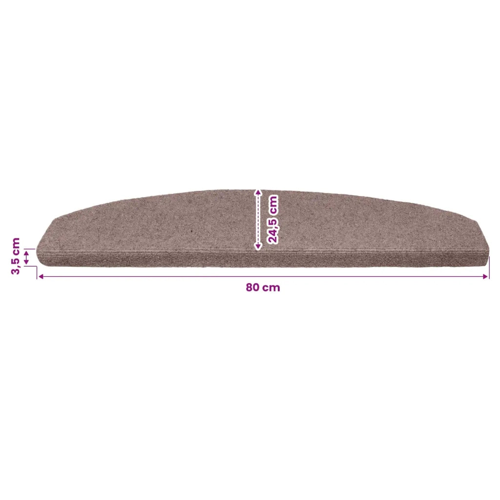 Tappetini per scale autoadesivi 15 pcs Beige 80 x 24,5 x 3,5 cm