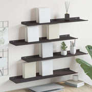 Mensola sospesa 4 pcs Nero 80 x 18 x 2,5 cm Acciaio 8004033