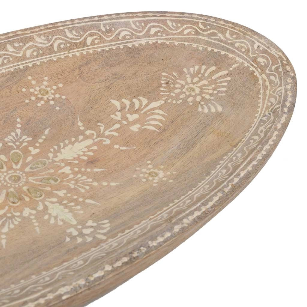 Centrotavola in legno dipinto a mano marrone 35,5x20x2,5h