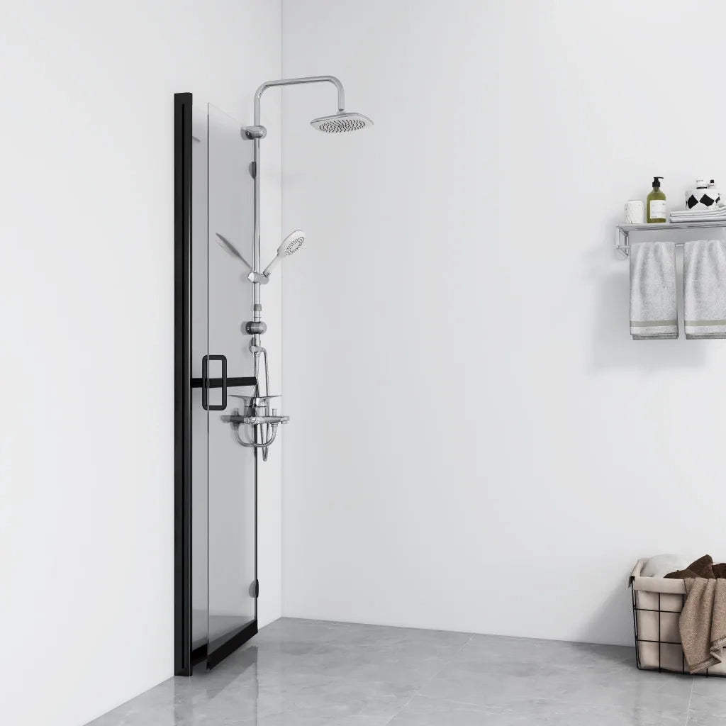 Parete per Doccia Walk-in Pieghevole in Vetro ESG 100x190 cm 151183