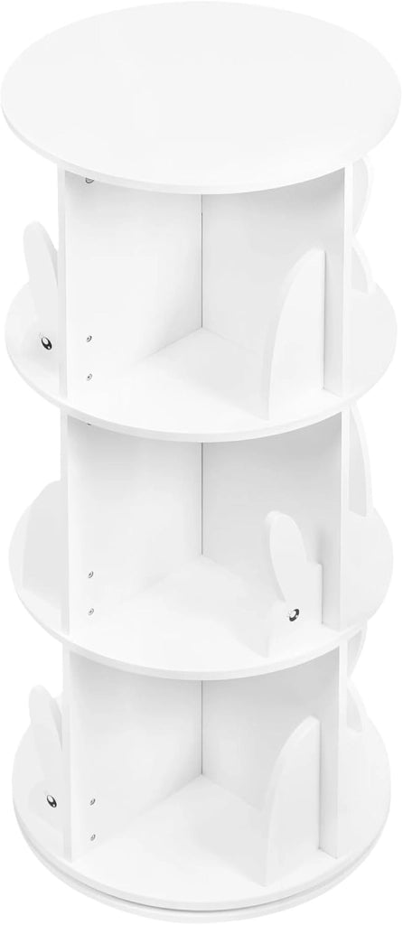 Libreria per Bambini Rotante, Libreria Girevole a 3 Livelli, Porta Libri per Soggiorno, Studio, Scaffale in Legno Autoportante